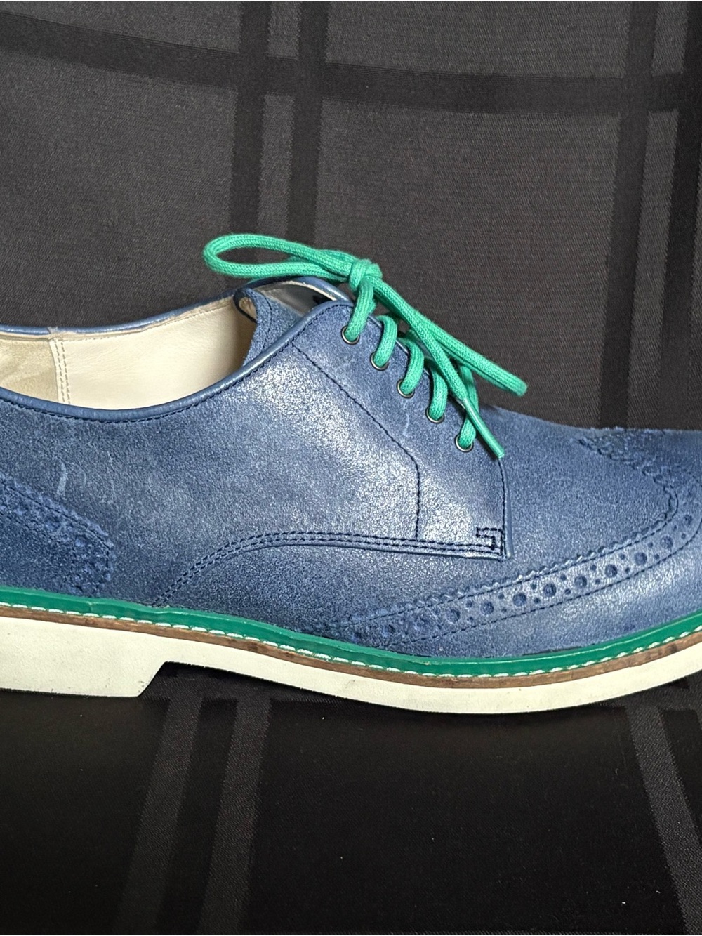 Cole Haan Derby Wingtip Oxford Navy Blue Shoes Size 8.5M